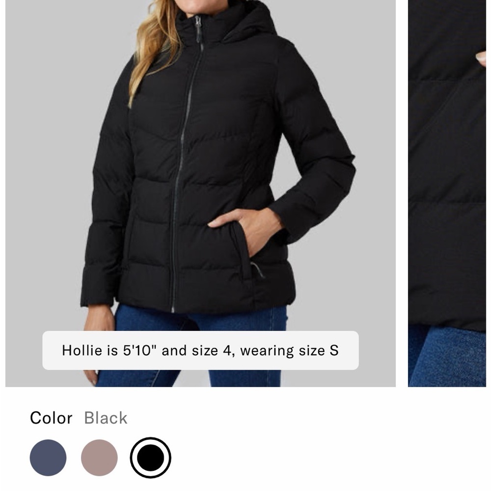 NEW 32 Degrees Women's Black Puffer Jacket - MEDIUM